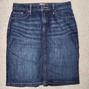 L.L. Bean Dark Blue Denim Pencil Skirt